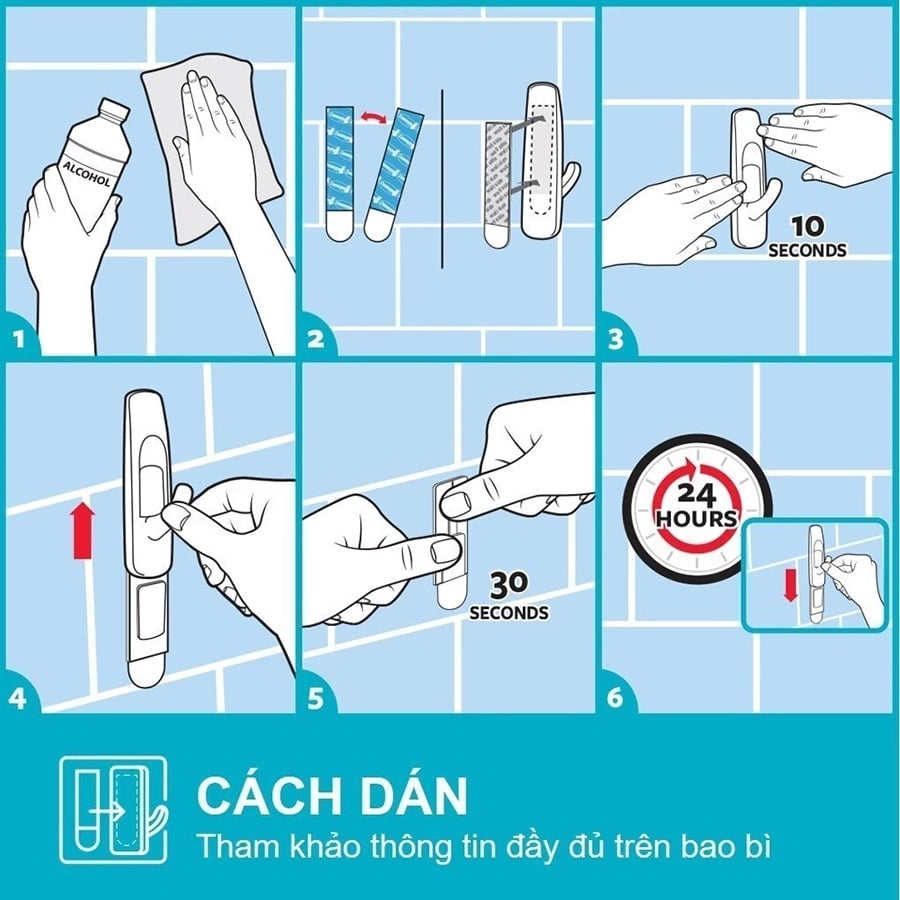 Móc dán tường nhà tắm Command™ 17001b - Chịu lực 1.3 kg - 2 cái/vỉ - 7012591952, , large image number 4